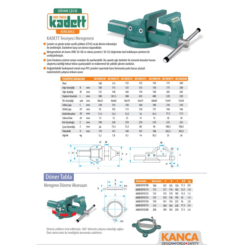 Kanca%20Kadett%20Tesviyeci%20Mengenesi%20100%20mm